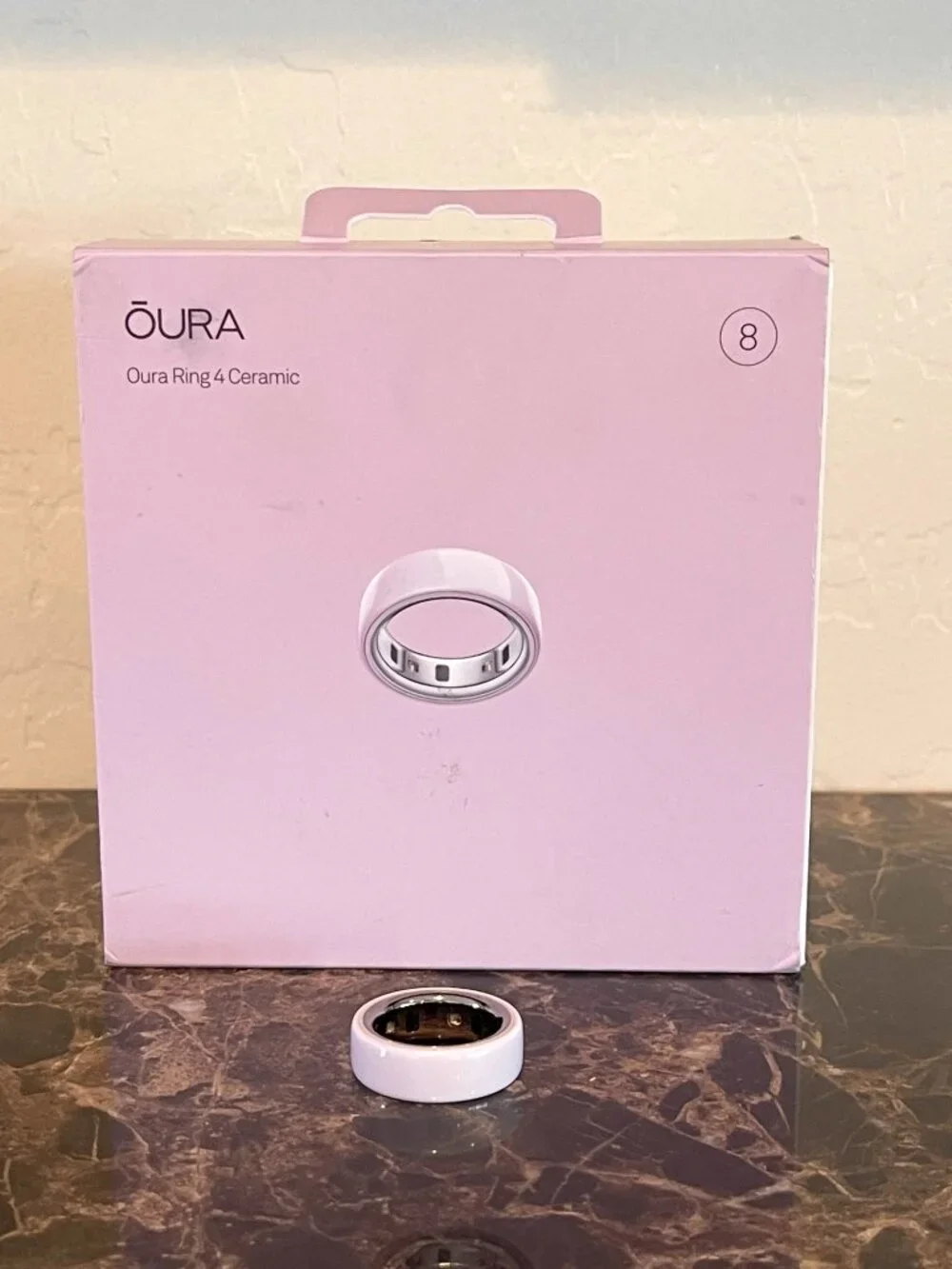 New OURA Ring Ceramic Petal Size 8 In Box
